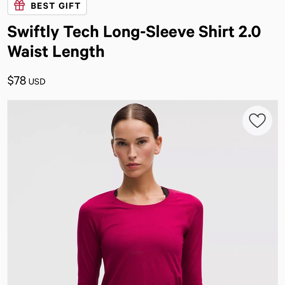 Swiftly Tech Long-Sleeve Shirt 2.0 - Berry Rumble Sz 8